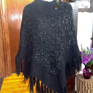 Black fringe sequin Shawl